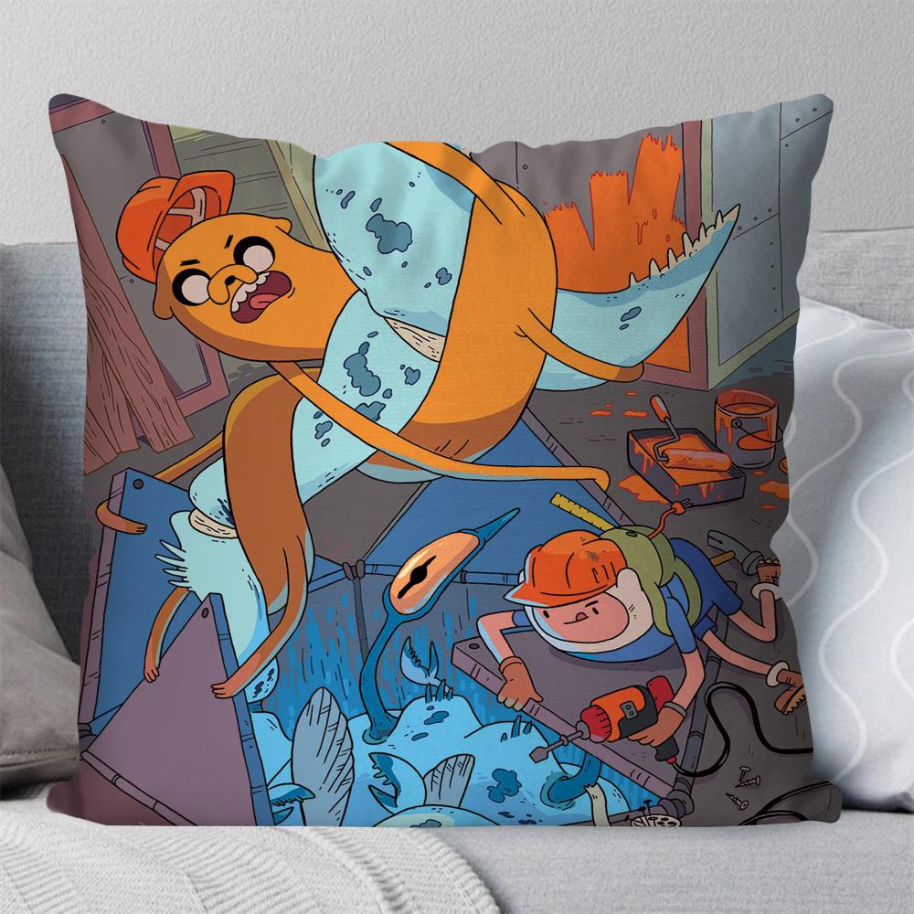 A-Adventure T-Time Comedy Animation Pillow Case Square Pillow Bedroom Sofa Leisure Comfort Car Living Room Home Decoration 40X40