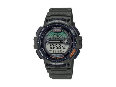 Men's Quartz Watch WS-1200H-3AVCF with Resin Strap Green Fishing Timer NEW
