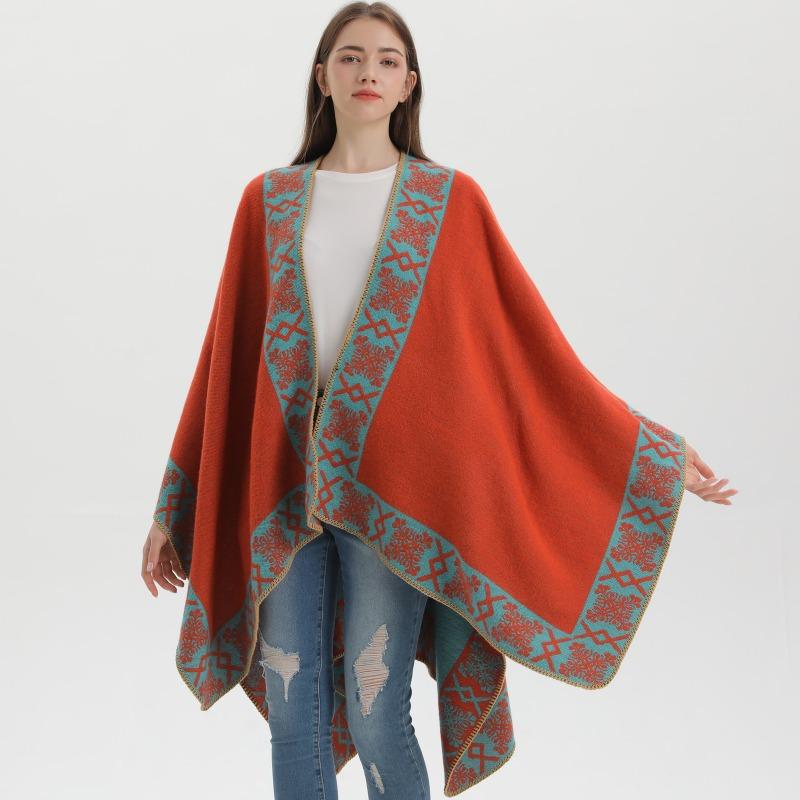 Women S Ethnic Style Thick Faux Cashmere Scarf Winter Warm Shawl Wrap
