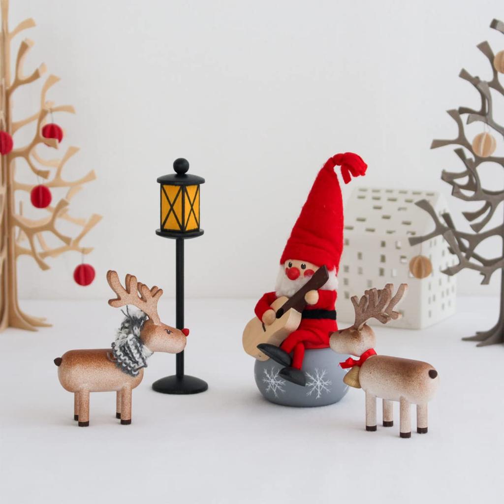 Nordica Nisse Christmas Wooden Reindeer Doll with Brown Bell