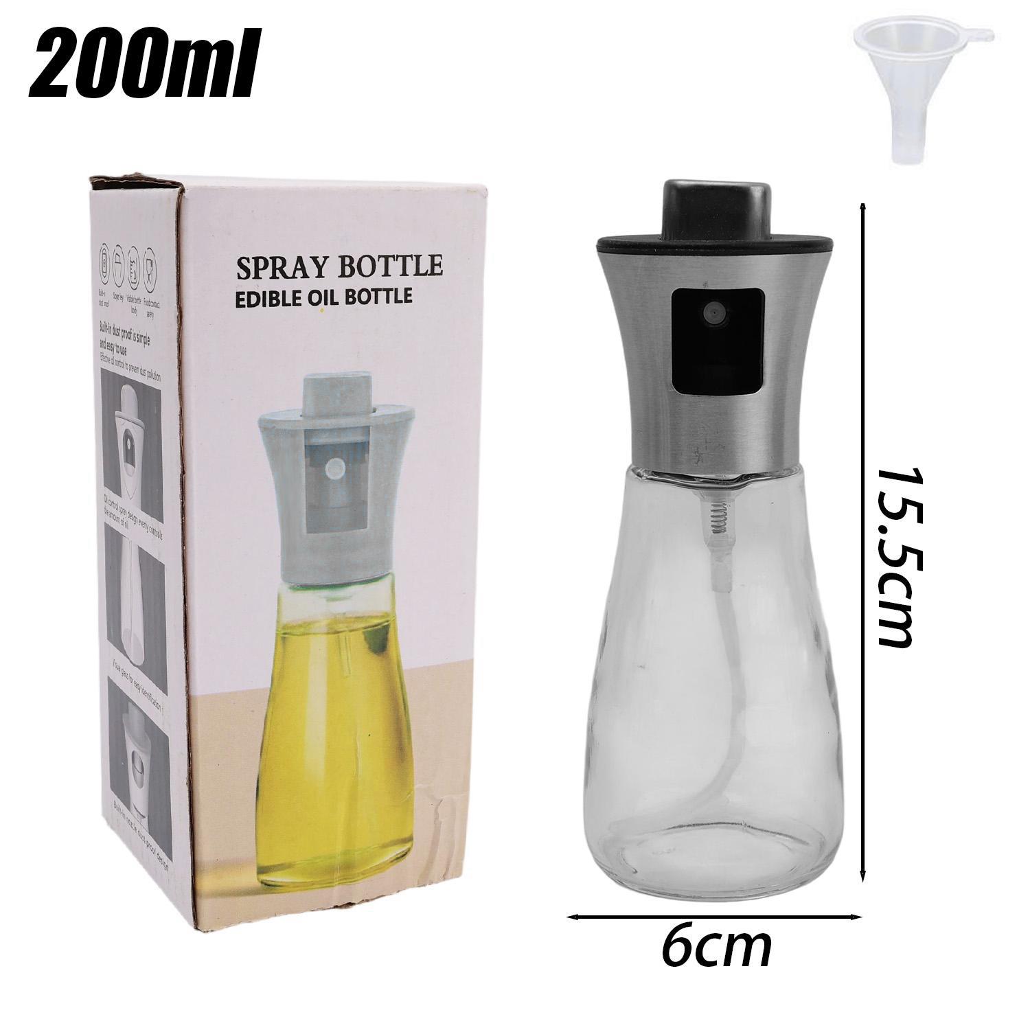 

Kitchen Oil Sprayer Trigger Design Stainless Steel Glass Vinegar Olive Oil Spray Bottle for Home Air Fryer Salad Baking BBQ