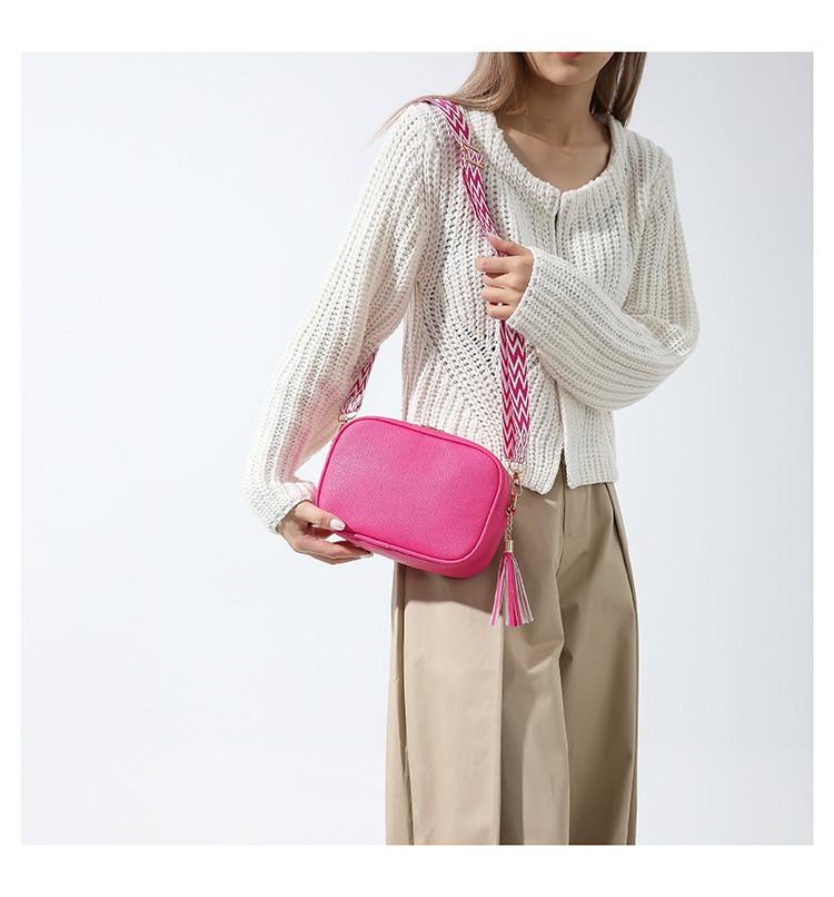 New Trendy Lychee Pattern Pu Street Fashion Shoulder Messenger Bag Women 2023 Winter Versatile Small Square Bag