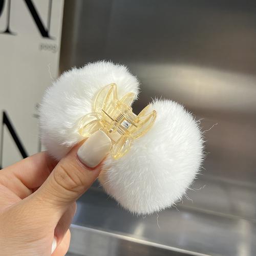 "Jolie petite épingle à cheveux boule de cheveux"; Ins real rex – pince à cheveux en forme de lapin, petit clip en peluche, accessoires pour cheveux, automne et hiver, rouge cerise