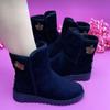 2025 New Winter Popular Fur Integrated Mother Cotton Shoes Soft Leather Piled Thickened Warm Non-slip Snow Boots Women