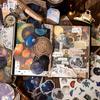 83Pcs Retro DIY Decoration Material Pack (Stickers + Material Paper), Vintage Floral/Clock Pattern, for Journal Scrapbooking