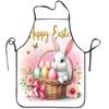 1pc Easter Holiday Apron, Easter Bunny and Colored Eggs_11 Pattern Printed Fabric, Durable and Comfortable Sleeveless Apron for Women and Men, Daily C