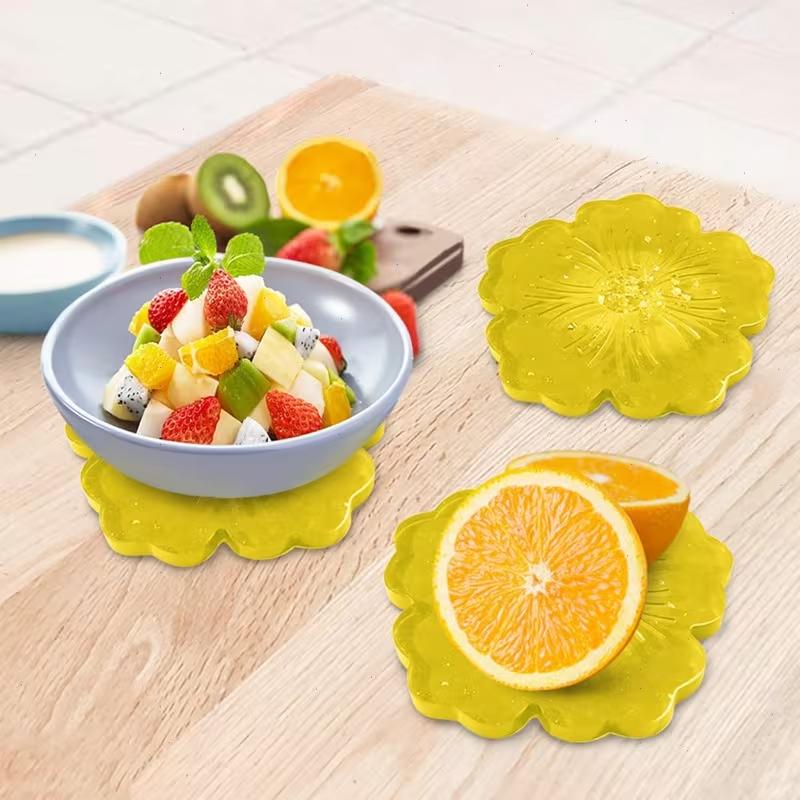 DIY Květinový Tvar Podtácek Silikonová Forma pro Epoxidovou Pryskyřici DIY Ruční Výroba Miska na Ovoce Formy Hliněná Sádrová Odlévací Forma Domácí Dekorace
