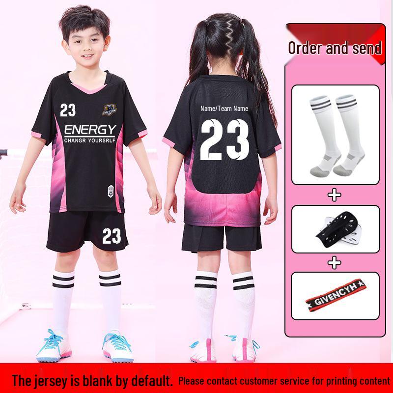Kids' Football Uniform Set with Number Printing for Boys and Girls - Professional Training and Competition Team Wear