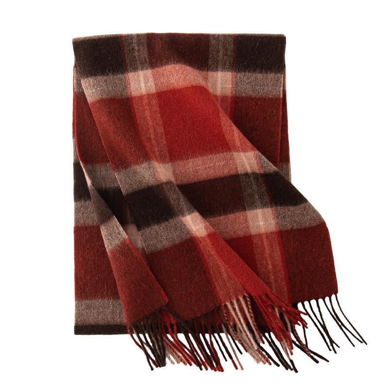 Reiner Wolle High-End Schal Karomuster Herbst und Winter Langer Schal Paar Warm Mode Vielseitiger Schal