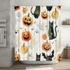 Halloween-themed Shower Curtain with Pumpkin Cat Bat Print for Halloween Decoration In Bathroom Accessories from Home Garden On