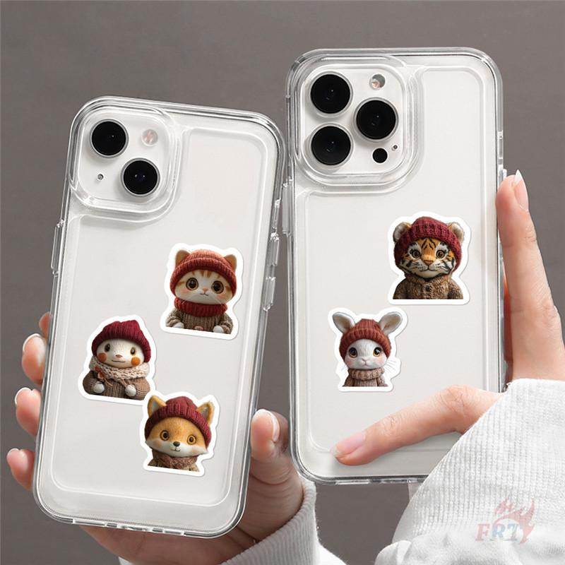 500Pcs/Roll Q Animals Wearing Knitted Hat Kids Rewards Stickers - DIY Scrapbooks Album Decor Sealing Label Decals