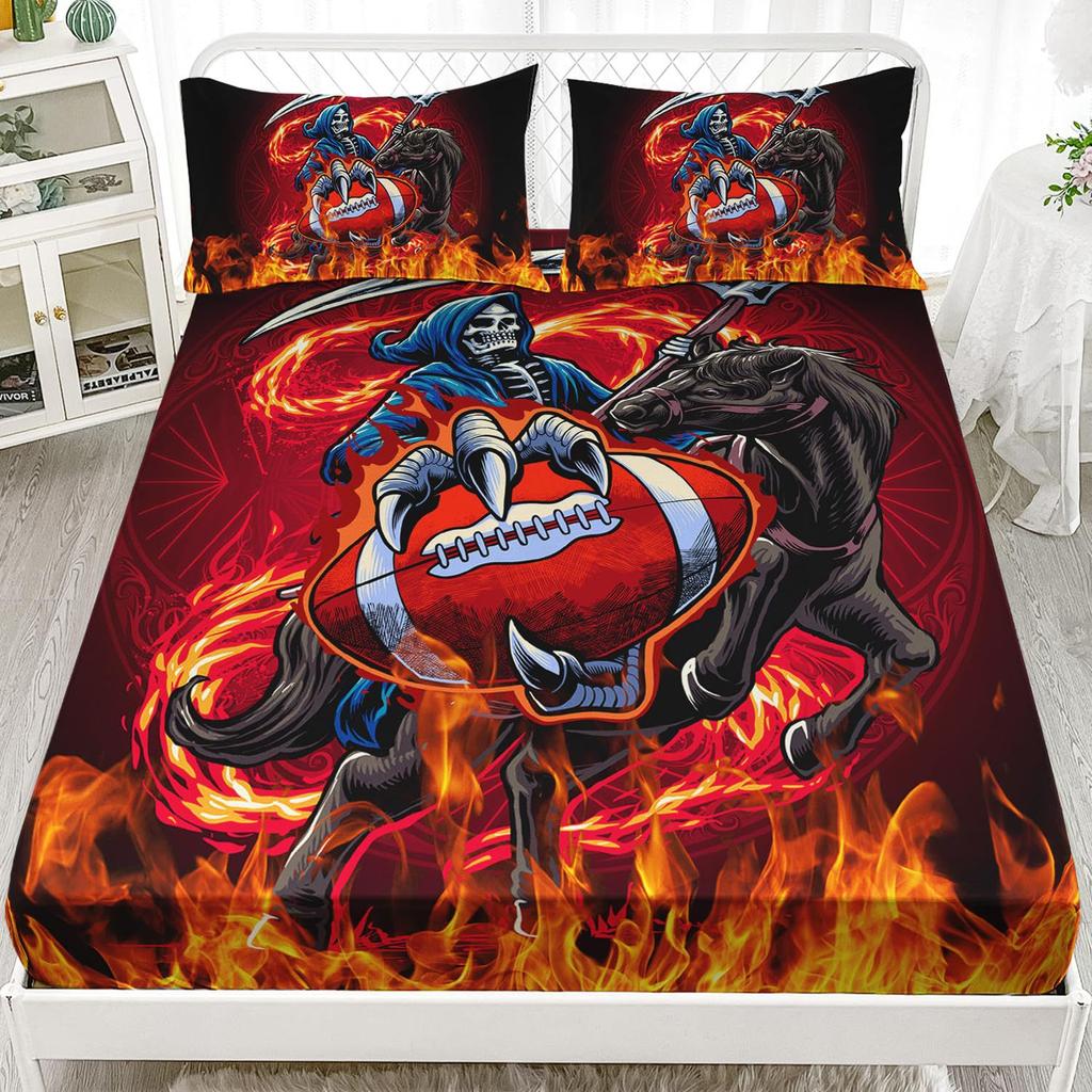Halloween Skull Personality Pattern Sheet Three-Piece Digital Printing Bedding Set Children Adult