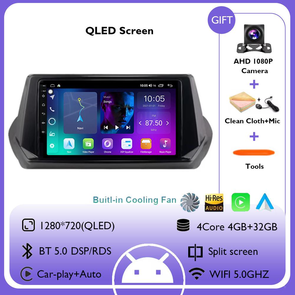 9Inch Android 14 Wireless Carplay Auto For Peugeot 2008 208 2019 2020 2021 2022 Car Radio Multimedia Video Player Navigation GPS