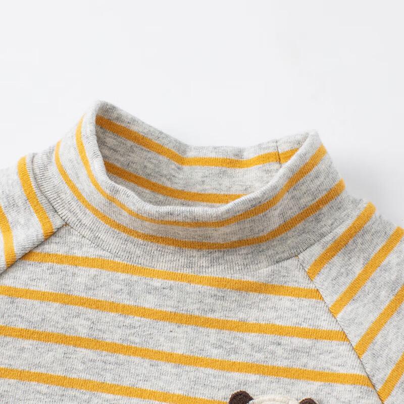 Dave & Bella Kids' Striped Half-High Collar Long Sleeve T-Shirt