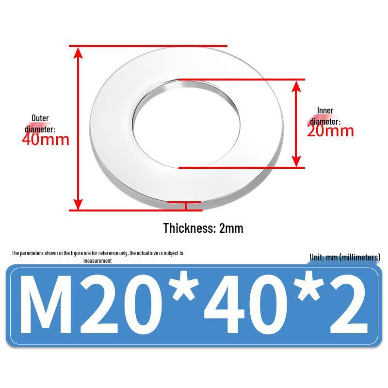Jin Juntai Thick & Thin Stainless Steel Flat Washer, Round M10-M36