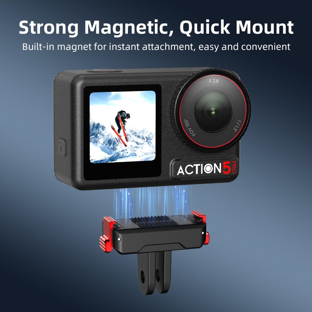 FLYMILE For DJI Osmo Action 5 Pro/4/3 Magnetic Quick Release Base Mount Expansion Adapter