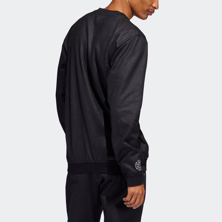Adidas Logo Print Basketball Hoodie Men Tops Black HC7676