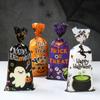 100pcs Halloween Ghost Cat Gift Bags Candy Cookie Packaging Bags Trick Or Treat 2025 Happy Halloween Party Decor Supplies