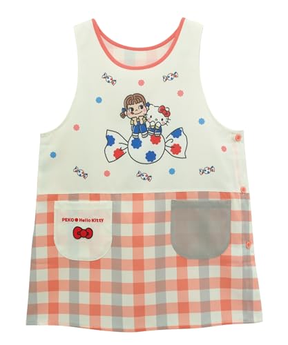 

ON NISHIKI Peko-chan Hello Kitty Friendship Design Apron for Nursery Teachers, Women s, Adults, Side Buttons, Embroidered, Quick-Drying, Wrinkle-Resis