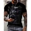 Funny Cartoon Cat T-Shirts Animal 3D Print Men Women Short Sleeve T Shirt Oversized Street Harajuku Y2K