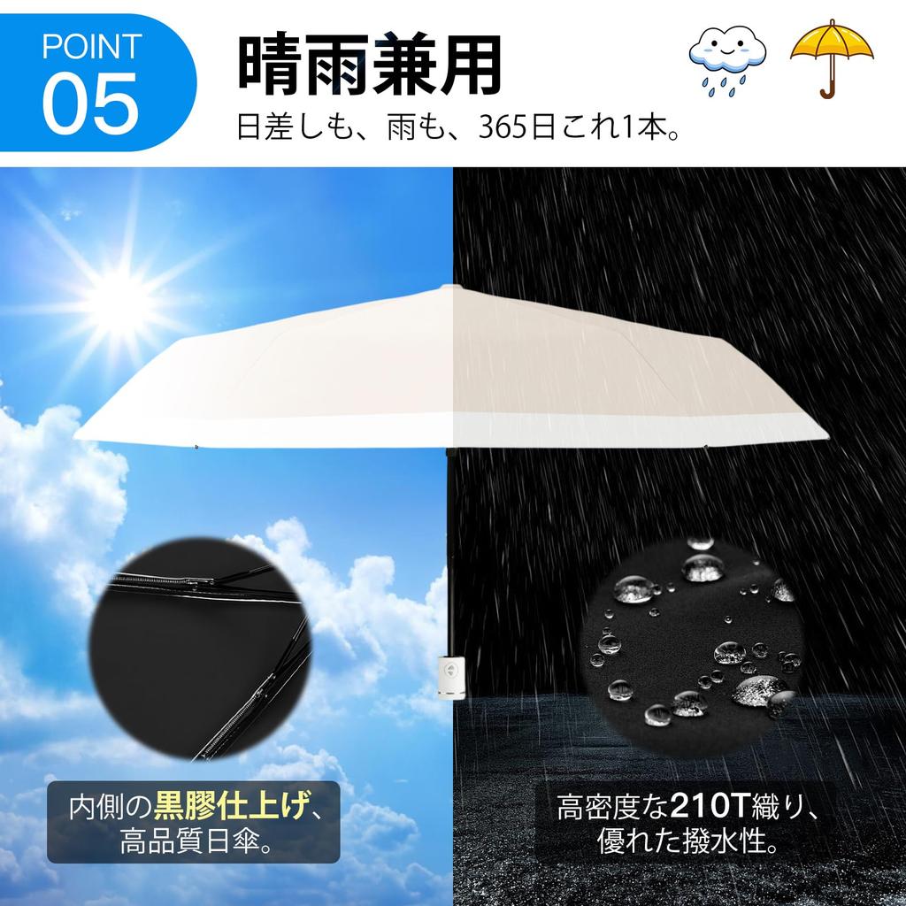 SEMTIM v 1 Tvar Paměť Skládací UV Ochrana Plné Světlo Automatický Vhodný do Deště nebo Velký 92cm Sluneční UV Skládací Deštník pro Muže a Ženy [Skládá se
