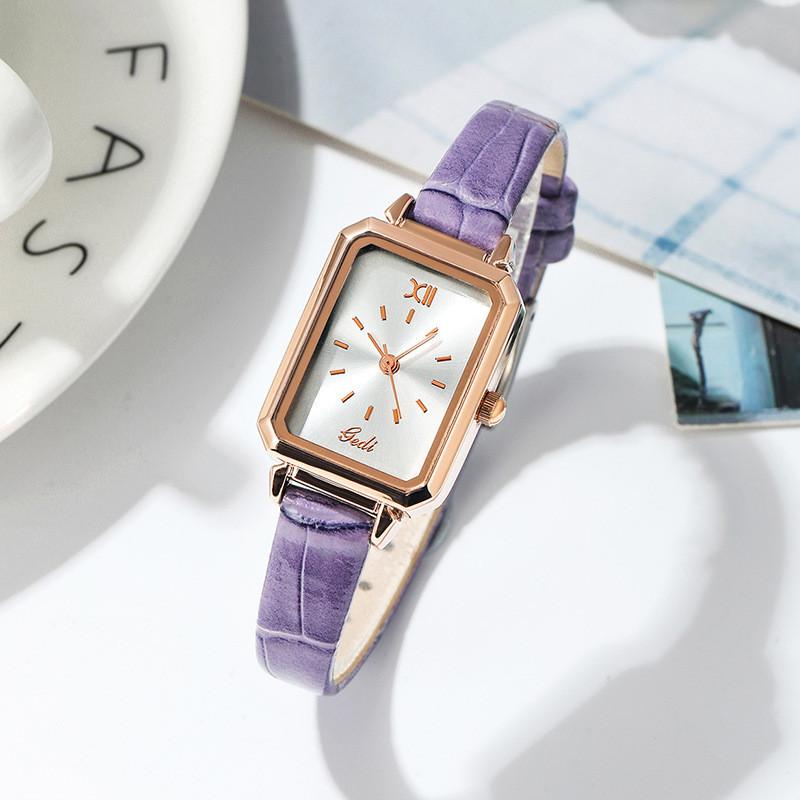 Gedi Womens Minimalist Leather Strap Quartz Watch With Water Resistance For Elegant Office Wear