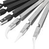 6 PCS Pointed & Curved Tips Ceramic Tweezers Electronics Tweezers Set  for Electronics and Crafting