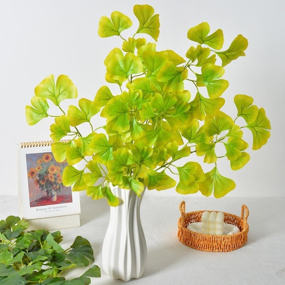 Plastic Simulation Plants Elegant Ginkgo Leaf Plant Fake Ginkgo Stems Living Room