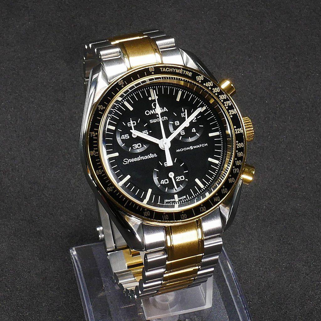Used [Genuine Move Transplant] Swatch x OMEGA Omega x Swatch Moon Yellow Gold Combination Metal Custom (MOD)