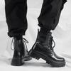 New Men's Thick Soled Boots Retro British Minimalist Style Comfortable Leisure Outdoor Street Office and Party Leather Shoes