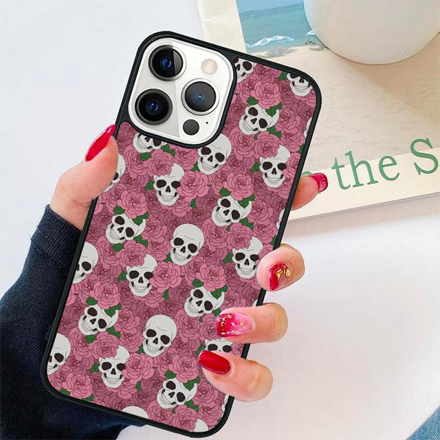 Skull With Roses Coque Shell For iPhone 17 Air 15 16 14 13 12 Pro Max 11 Pro Max Plus Phone Case Cover