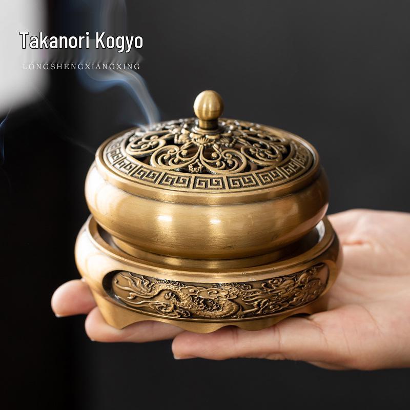 Antique Bronze Incense Burner for Indoor Use - Three-Legged Chinese Zen Aloeswood & Sandalwood Burner for Tea Ceremony & Aromatherapy.