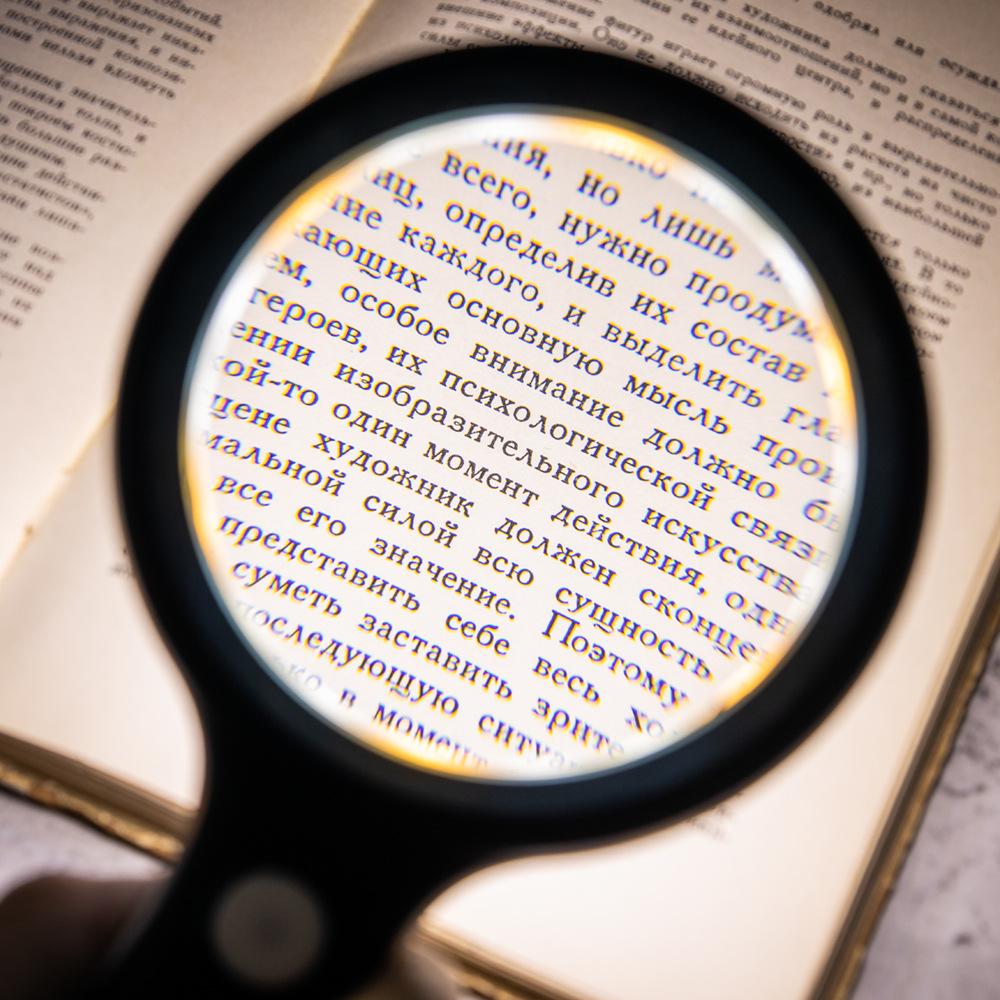 Large Handheld Reading Magnifier: High-Def, High Magnification for Elderly & Children Reading Newspapers