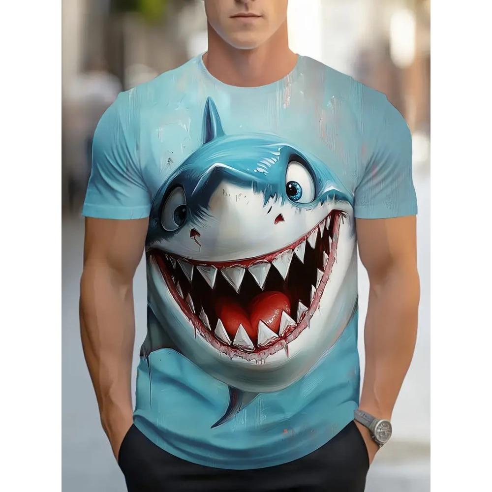 Summer Fashionable Cartoon Pattern 3d Printed Loose Soft Comfortable Plus Size Short Sleeved Round Neck Men's Casual Sport T-shirt