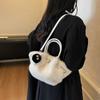 2025 Autumn and Winter New Plush Shoulder Bag Femininity Niche Handbag Korean Trend Messenger Bag Women's Bag