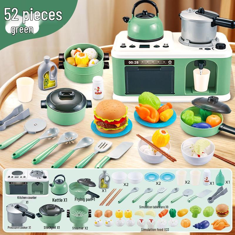 Kids' Kitchen Playset: Interactive Stove with Simulated Cooking and Spray Features - Perfect Pretend Play Gift
