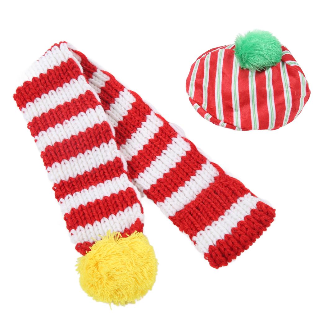 Dog Hat and Scarf Set Dog Christmas Adorable Knitted Hat Set for Pet Cat Dog Small Medium Large Dogs