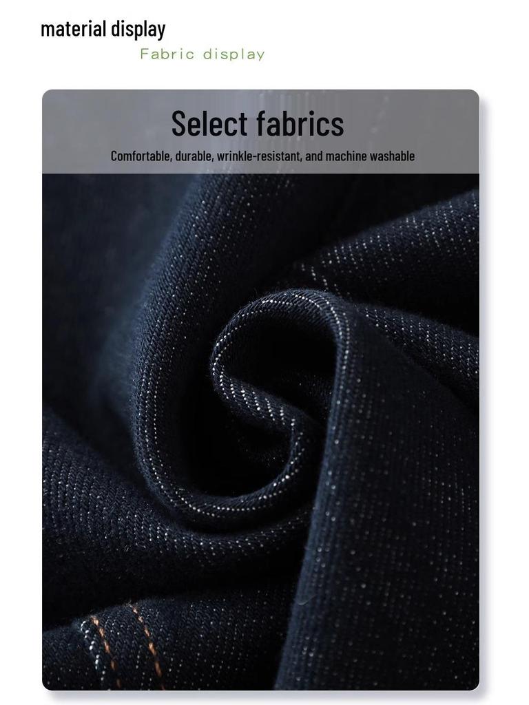 Women's Spring & Autumn 2024 Wide-Leg Jeans: Loose, Slimming, Floor-Length Straight Pants for Petite Figures