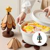 Wood Trivet Coasters Set Christmas Tree Shape Thermal Insulation Mats Kitchen Dining Table Pad Decoration Accessory