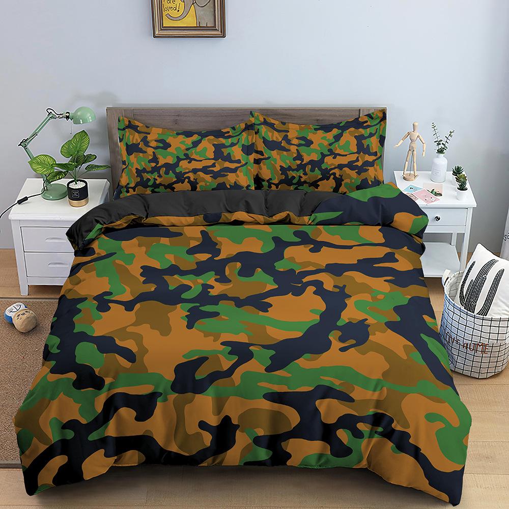 

Classic Camouflage Pattern Bedding Three-Piece Quilt Cover EU single 135*200
