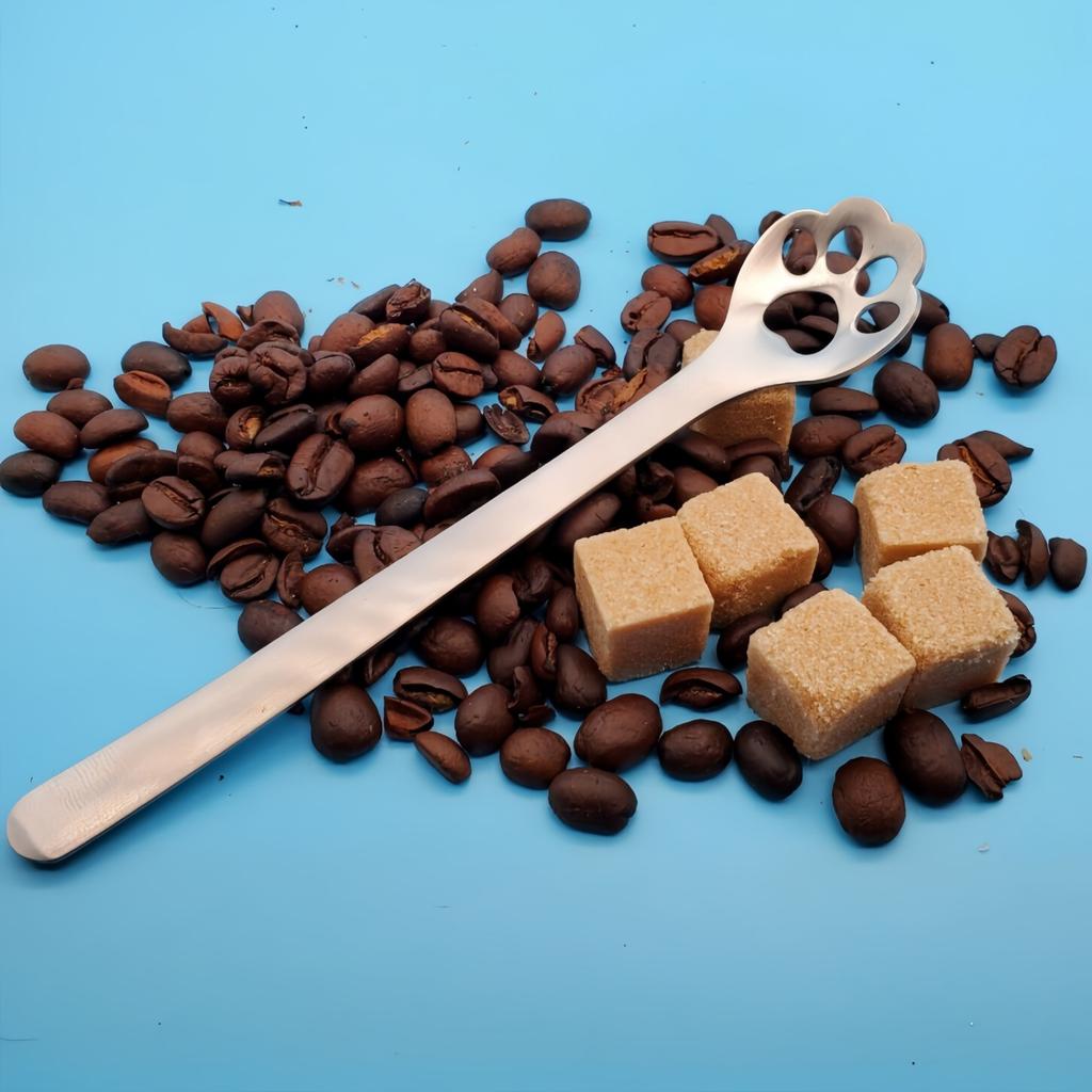 1pc Cat Paw Coffee Spoons, Cute Cat Paw/Dog Paw Stainless Steel Teaspoon Sugar Ice Cream Cake Dessert Spoon Stirring Spoon,.