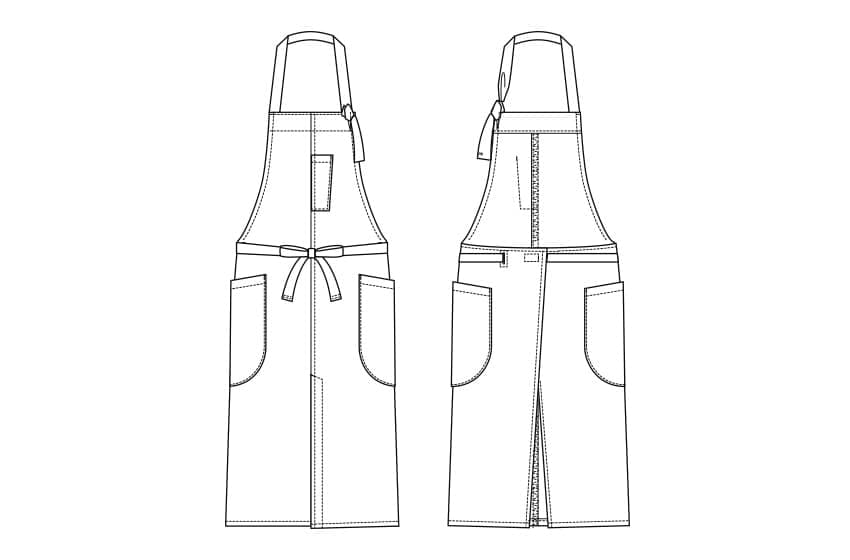 Seven Uniform CT2350-9 Chest Apron, Black, Free Size