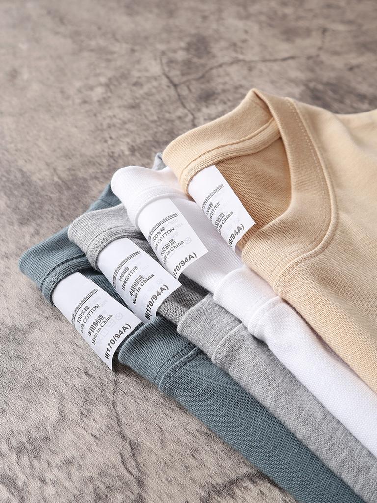 280 Grams Heavy T-shirt 9.9oz High Qualtity Oversized for Men Short Sleeve Tee Cotton Solid Color Trend Leisure