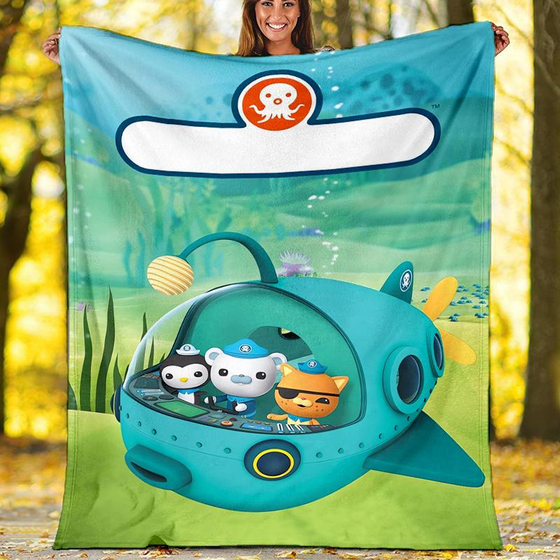 The Octonauts Theme Printed Blanket - Perfect for Couch, Bed, Travel & Outdoor Use | Machine Washable, Cozy & Durable.