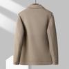100% Lã Outono e Inverno Novo Casaco Curto Lã Dupla Face Forro Veludo Dourado Casaco Jeans Corta-vento Casaco Masculino