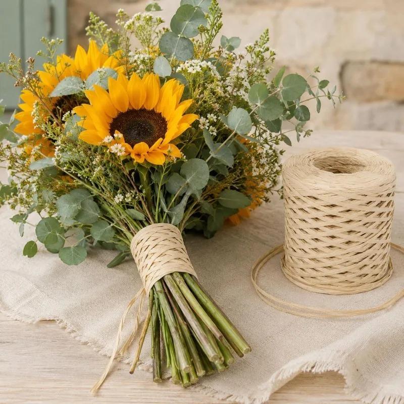 DIY Raffia Straw Yarn Gift Packing Ribbon Handmade Craft Color Rope Knitting Crocheting Paper Ropes Wedding Party Decor Supplies