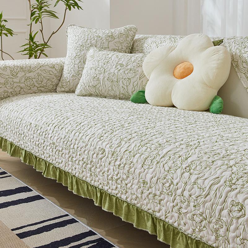 Nový Retro Pastorální Potah na Pohovku Univerzální pro Všechna Roční Období Bavlněný Polštář na Pohovku Okenní Polštář Potahy na Křesla Domácí Dekorace