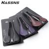 HASSNS Lightweight Mountain & Road Bike Saddle - Comfortable, Breathable Microfiber Leather with Hollow Design.
