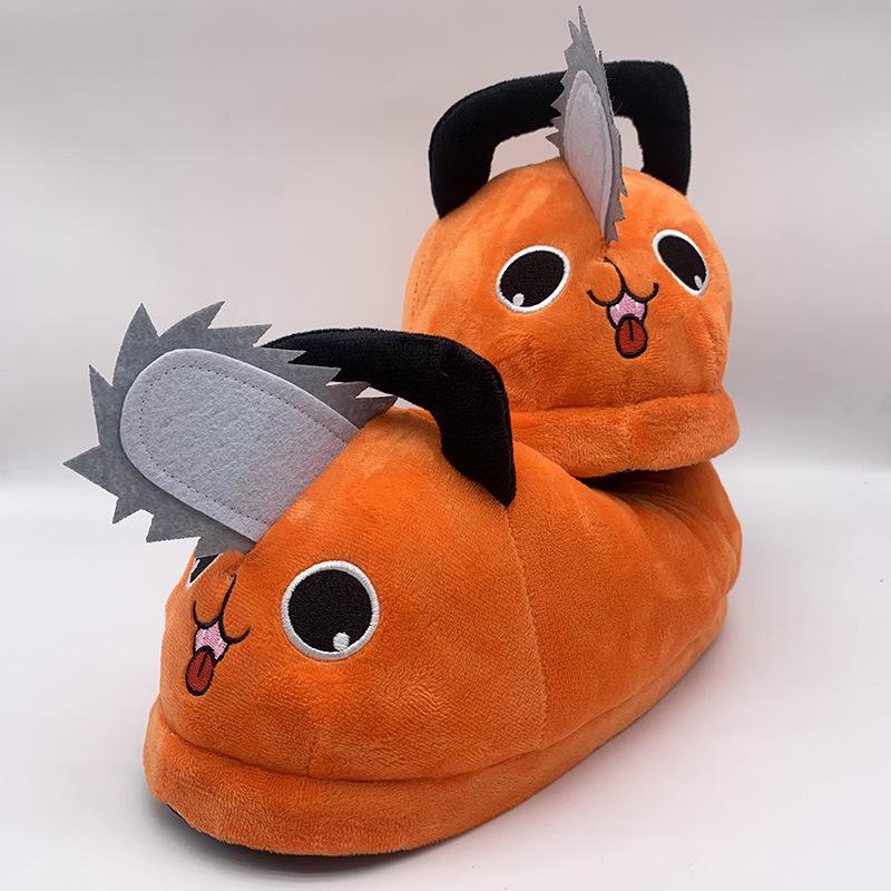 

Плюшевые тапочки-демоны Почита Человек-бензопила - Милая хлопковая зимняя обувь для мужчин и женщин 36-42