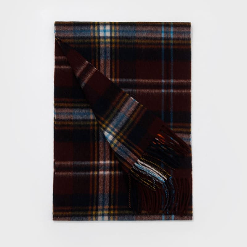 RECLOW ANYONE CHECK WOOL 100% WINE MUFFLER